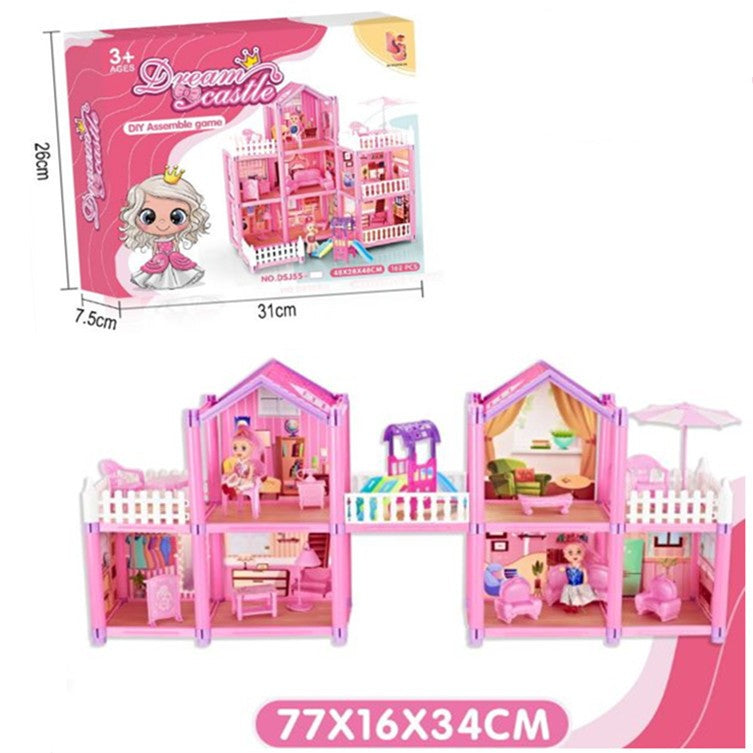 ⚠️ Kid's Cute Paradise Mansion Dollhouse (Assembly Required) nihaodropshipping