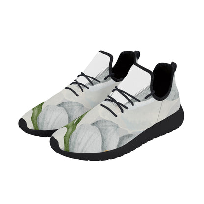 Men's New Mesh Knit Sneakers Gray Soft Floral (Designed by Dunbi) PopCustoms