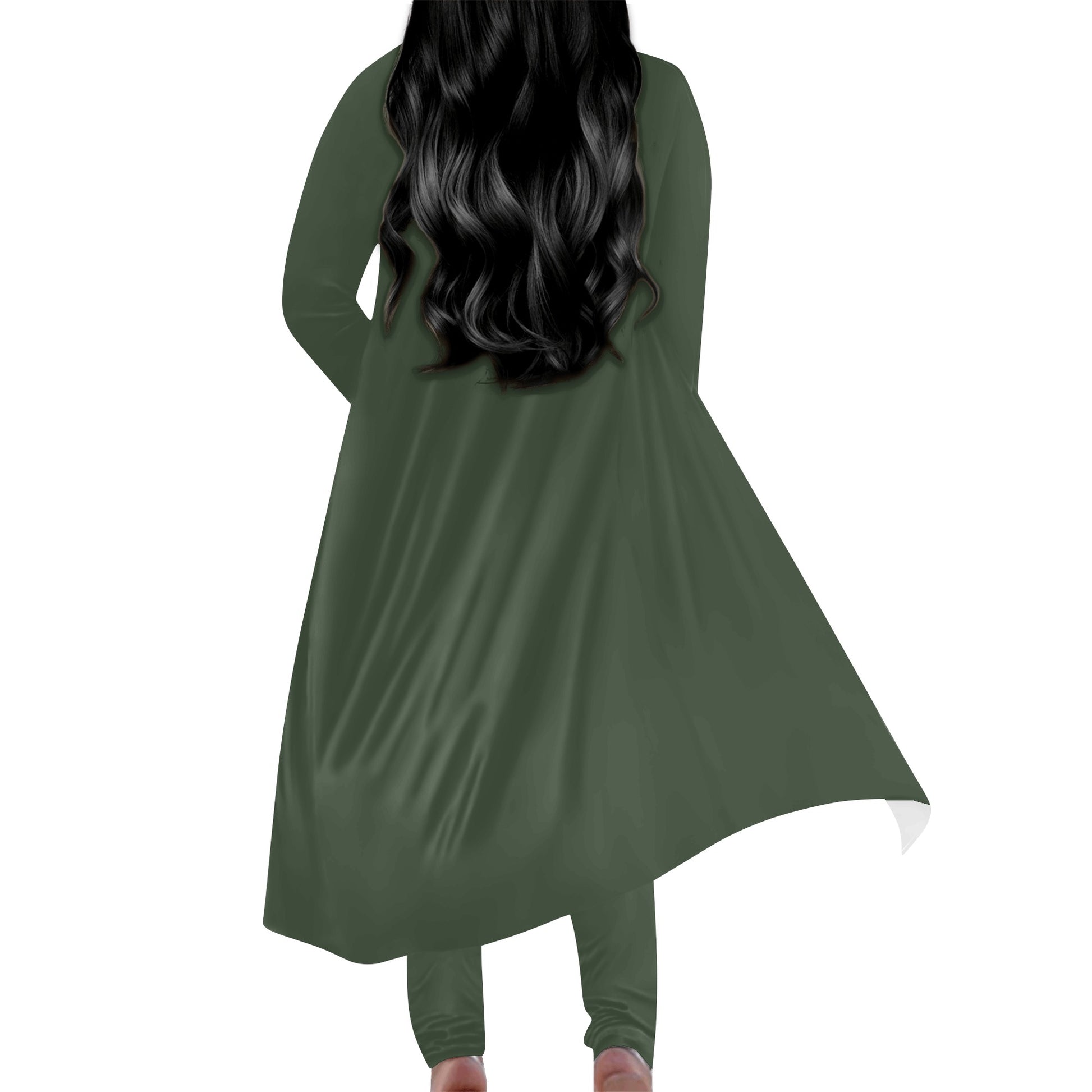 Women's Long Sleeve Cardigan and Leggings 2pcs Forrest Green (Designed by Dunbi) PopCustoms