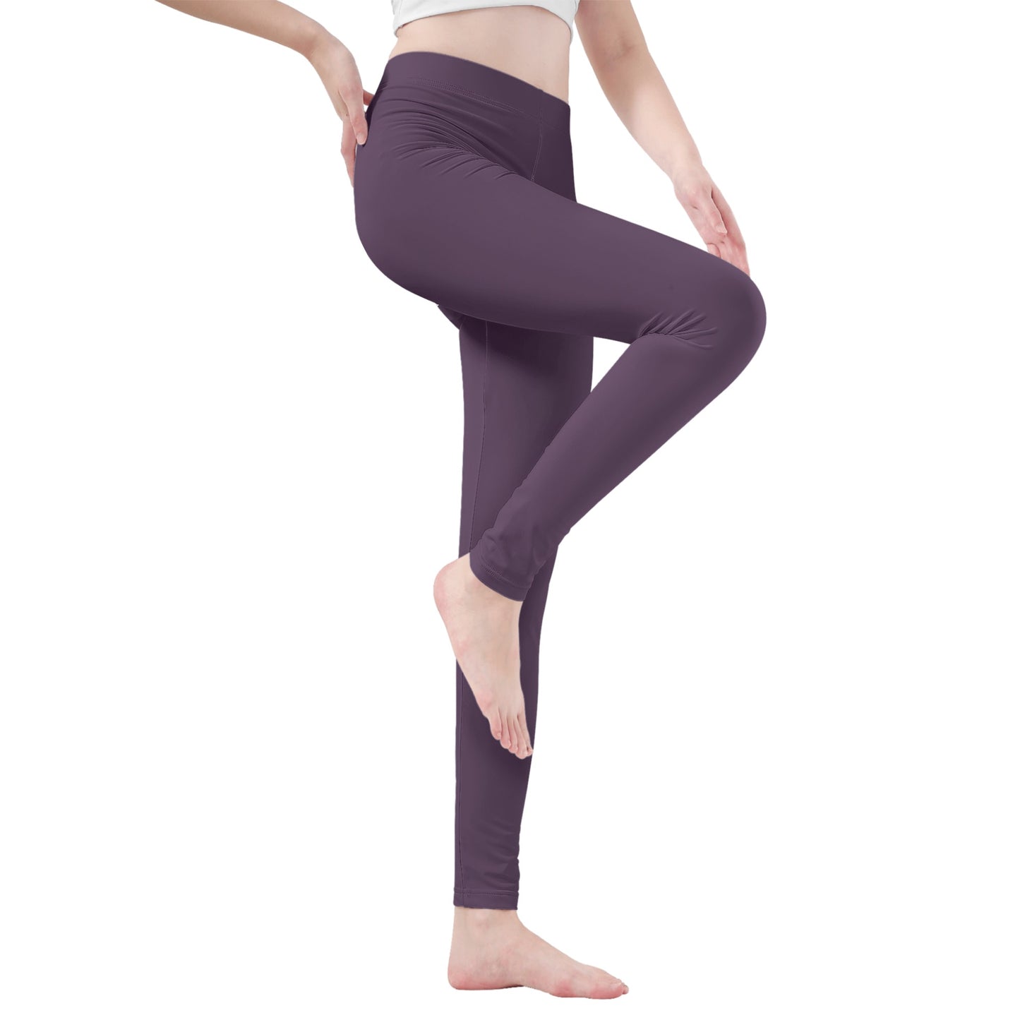 Women's Leggings in Dusty Medium Purple (Designed by Dunbi) PopCustoms