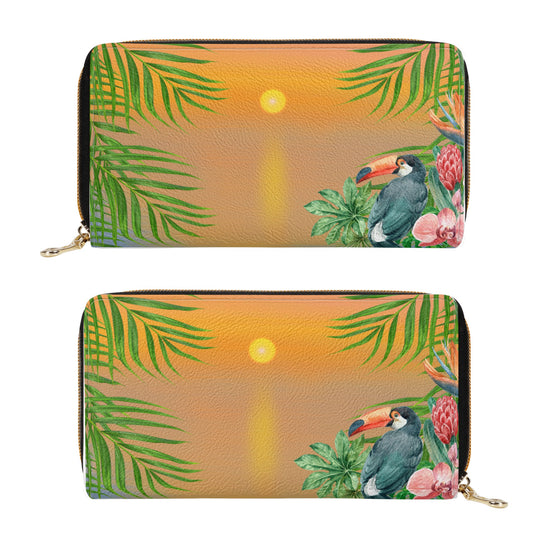 PU L - Zipper Purse Sunset in the Tropics (Designed by Dunbi) PopCustoms