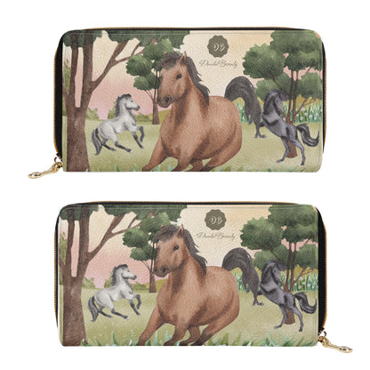 PU L - Zipper Purse Horsing Around Freely (Designed by Dunbi) PopCustoms