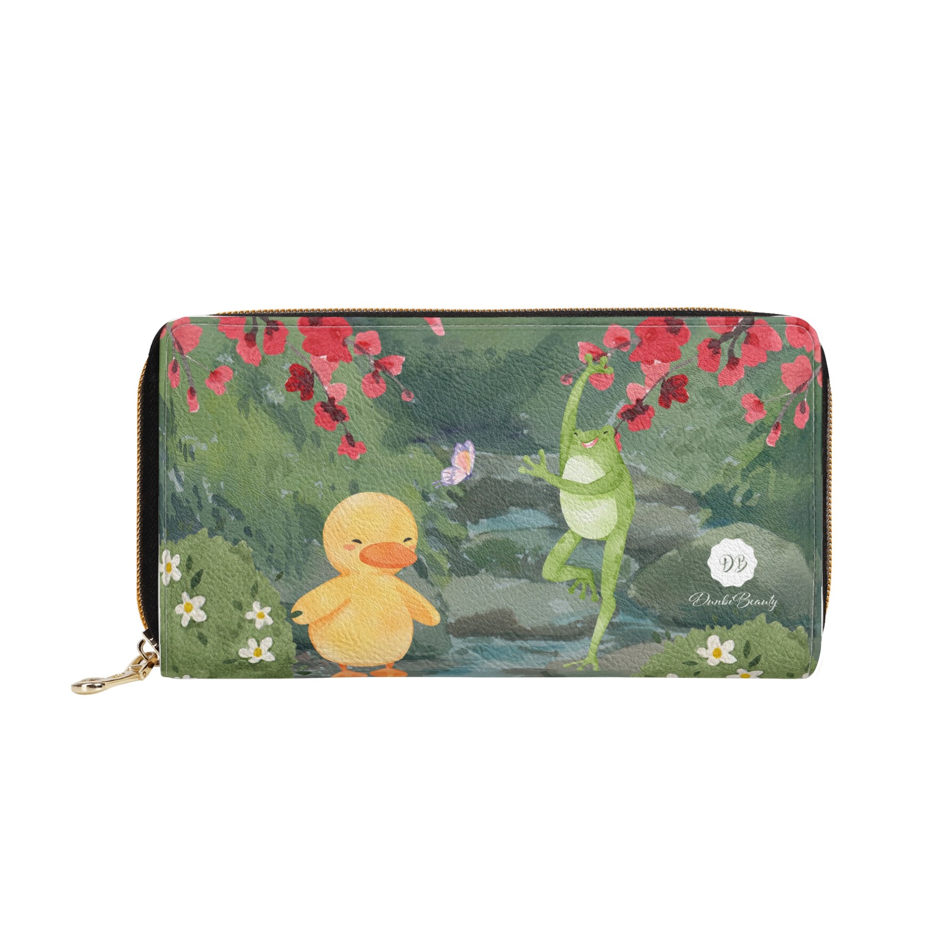 PU L - Zipper Purse The Duck, the Frog and Mr. Butterfly (Designed by Dunbi) PopCustoms