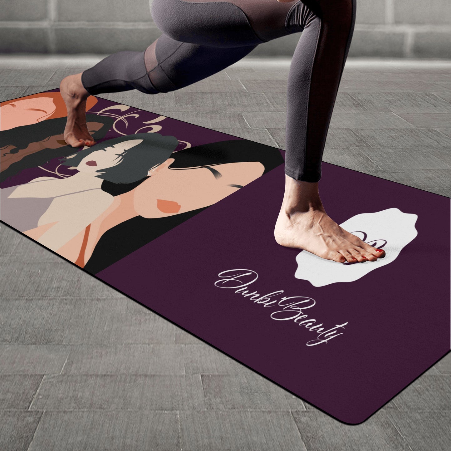 Rubber Yoga Mat Group of Women Ethnic (Designed by Dunbi) PopCustoms