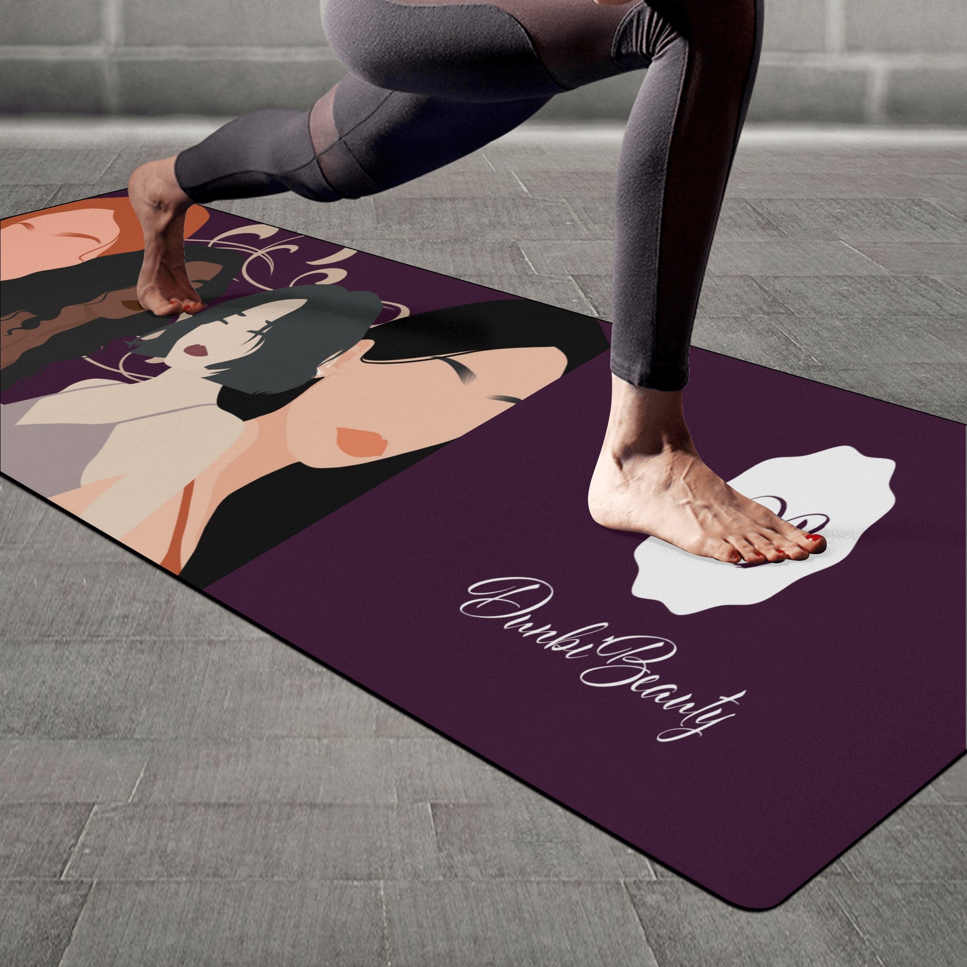 Rubber Yoga Mat Group of Women Ethnic (Designed by Dunbi) PopCustoms