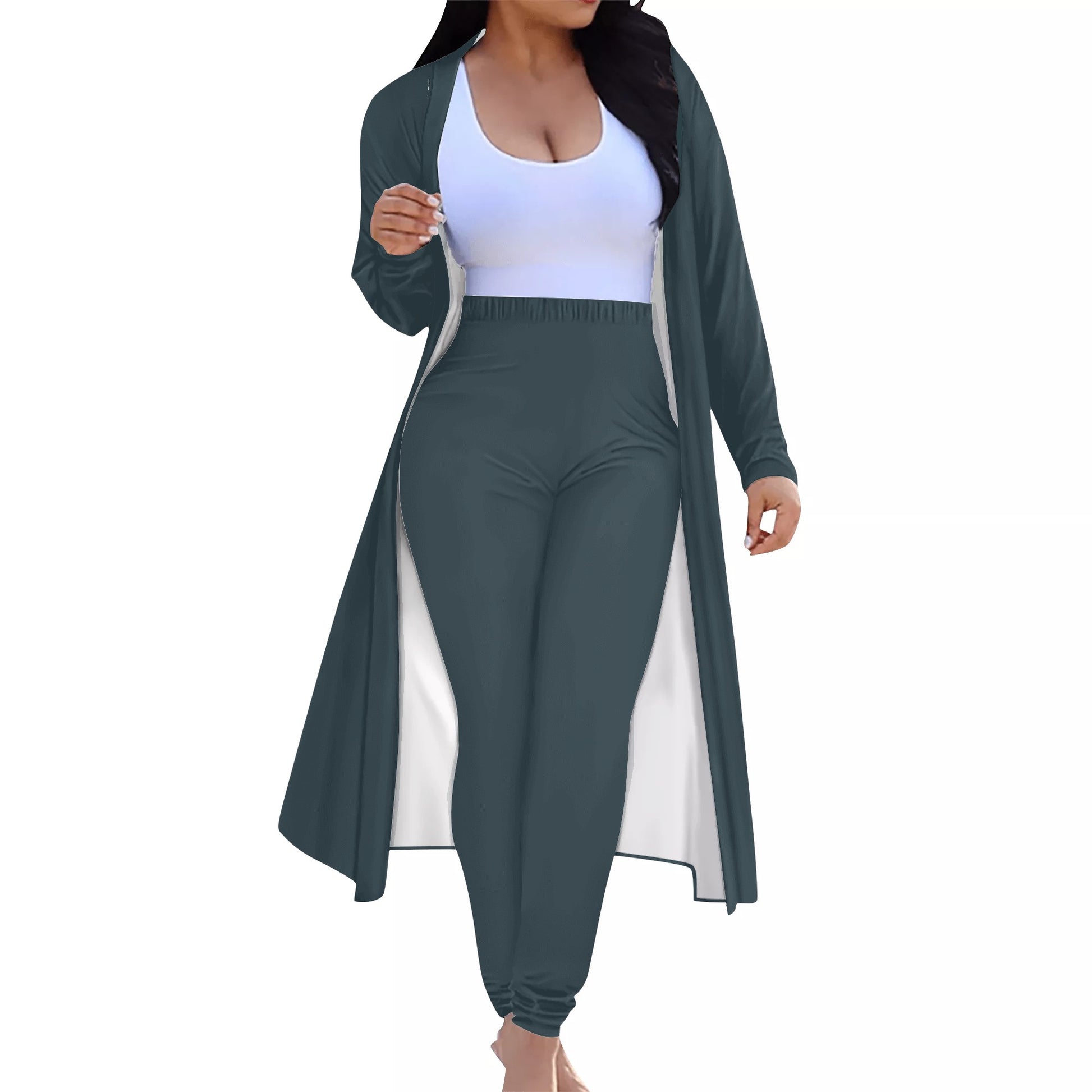 Women's Long Sleeve Cardigan and Leggings 2pcs (Designed by Dunbi) PopCustoms