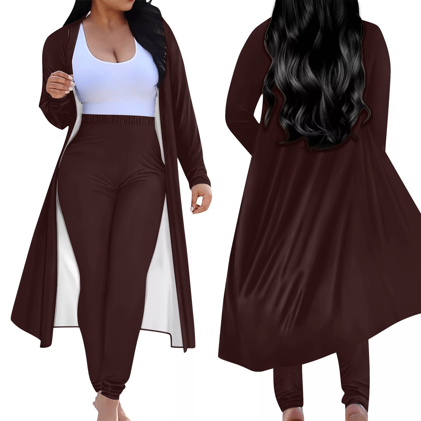 Women's Long Sleeve Cardigan and Leggings 2pcs (Designed by Dunbi) PopCustoms