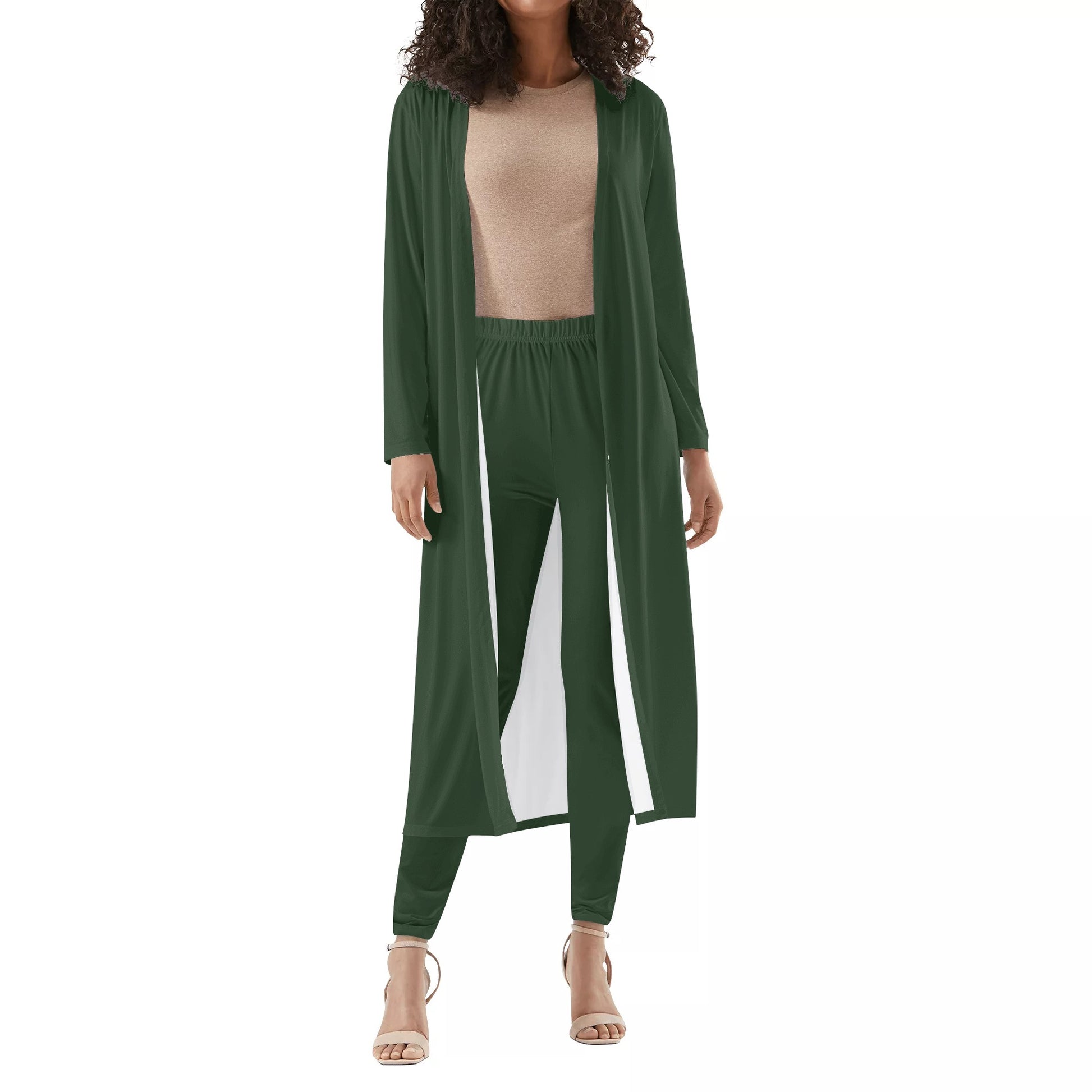 Women's Long Sleeve Cardigan and Leggings 2pcs Emerald (Designed by Dunbi) PopCustoms