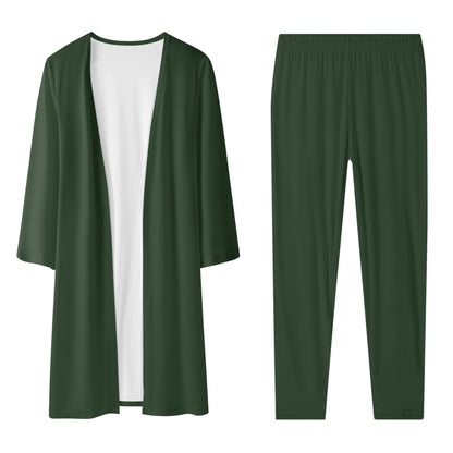 Women's Long Sleeve Cardigan and Leggings 2pcs Emerald (Designed by Dunbi) PopCustoms