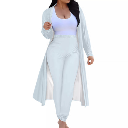 Women's Long Sleeve Cardigan and Leggings 2pcs Pale Blue (Designed by Dunbi) PopCustoms