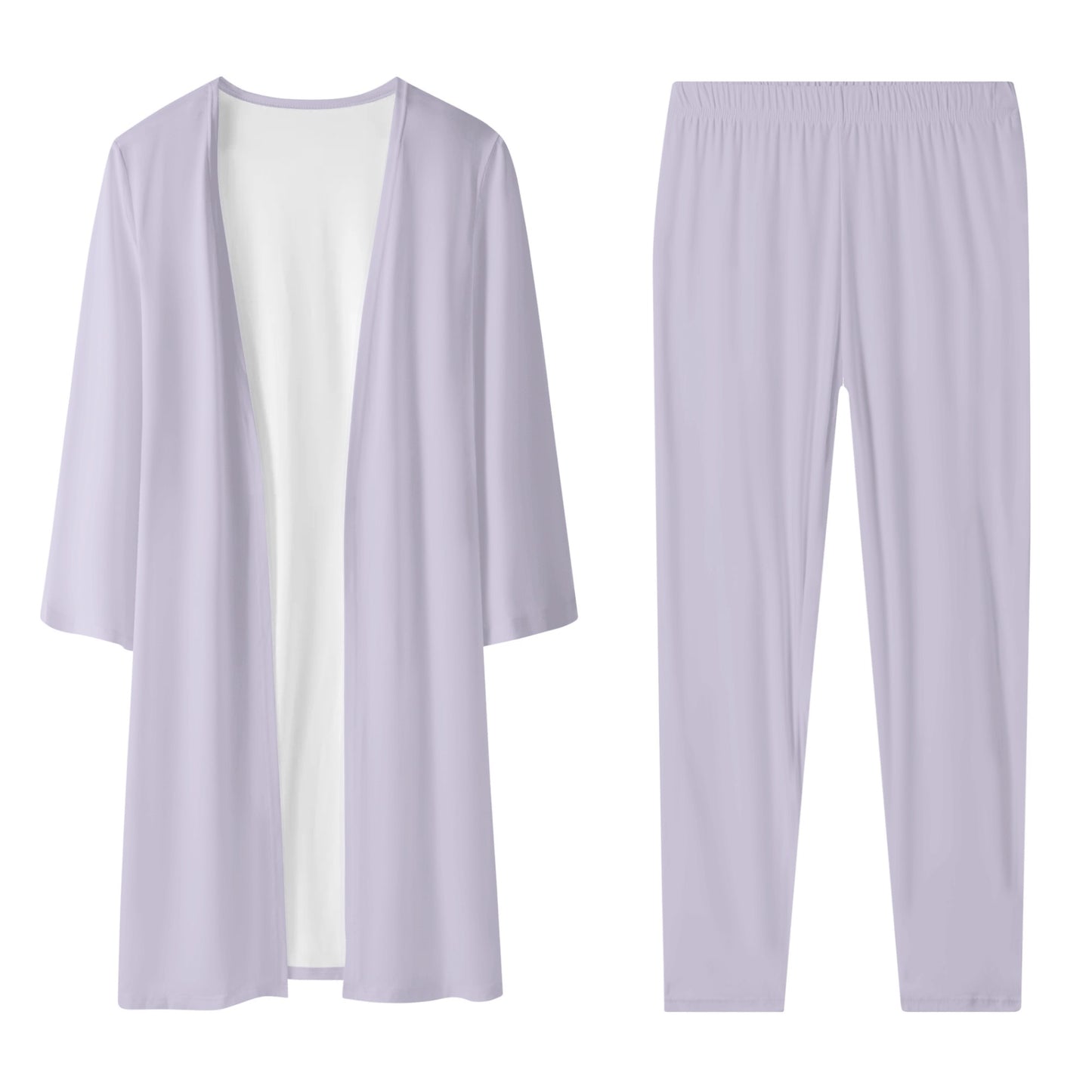 Women's Long Sleeve Cardigan and Leggings 2pcs Lilac (Designed by Dunbi) PopCustoms