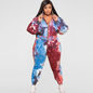 Women's Plus Size Tie Dye Casual Jacket & Pants Set Kiwidrop