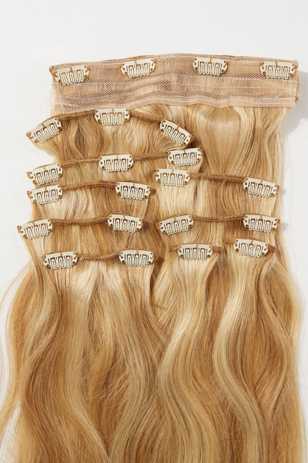 18" 100g #27/613 Clip-in Hair Extensions Human Virgin Hair - DunbiBeauty, LLC