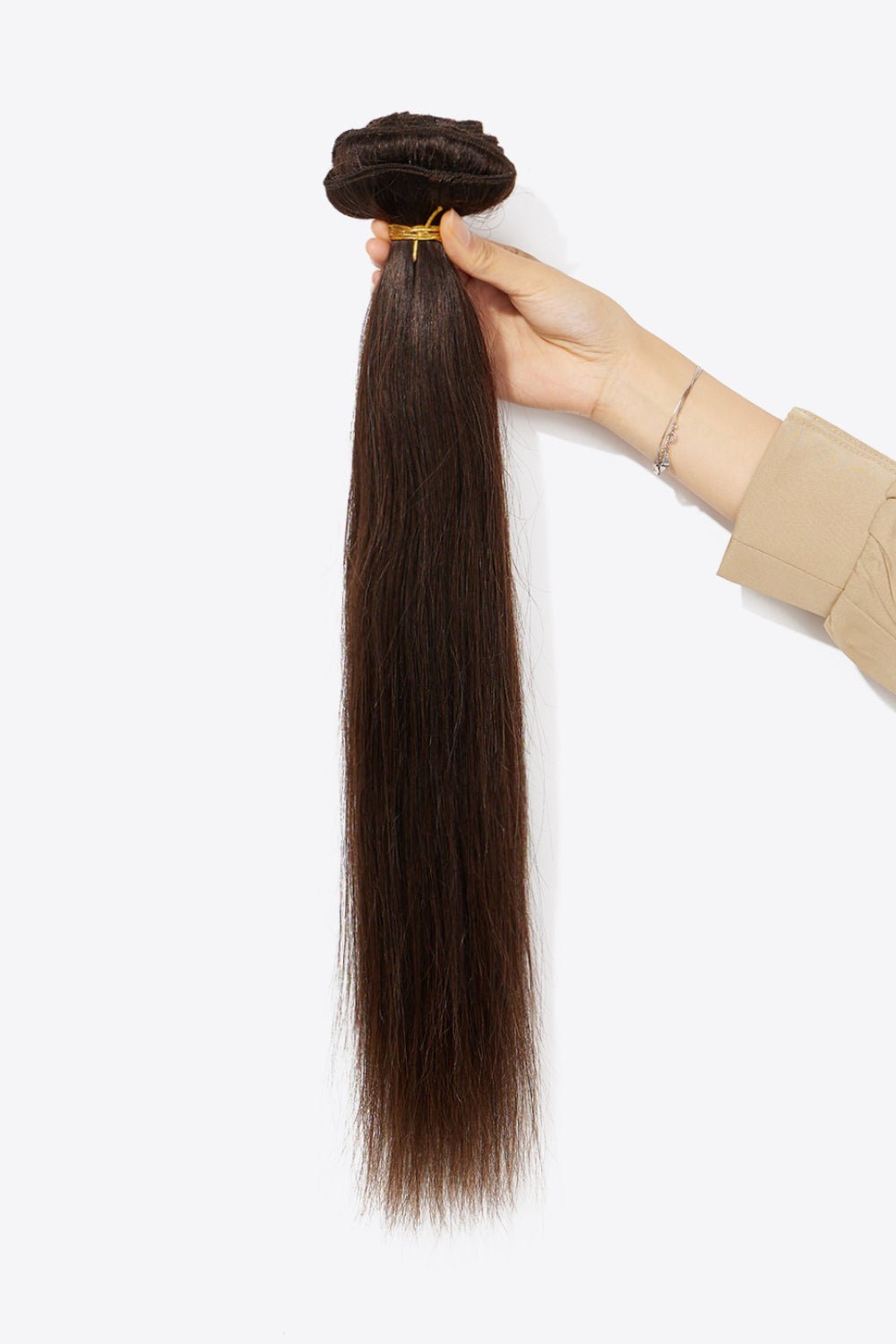 18" 160g #2 Straight Clip-in Hair Extensions Human Hair - DunbiBeauty, LLC