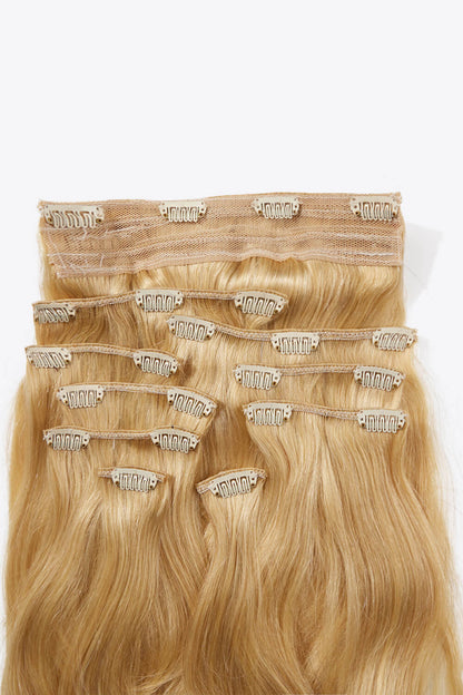 18" 200 #613 straight Clip-in Hair Extensions Human Hair - DunbiBeauty, LLC