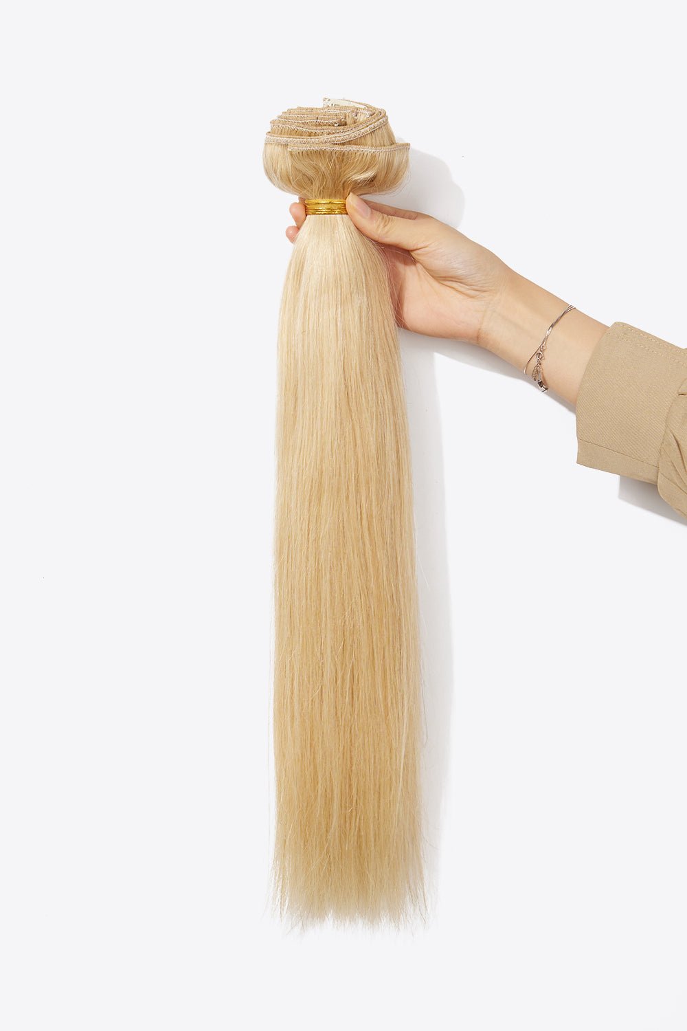 18" 200 #613 straight Clip-in Hair Extensions Human Hair - DunbiBeauty, LLC