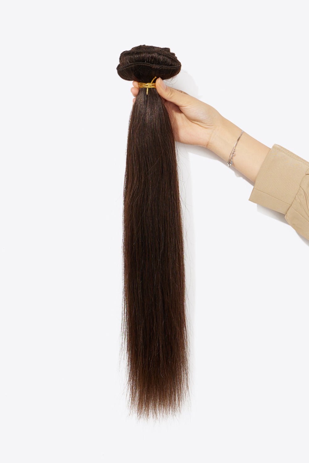 18" 200g #2 Natural Clip-in Hair Extension Human Hair - DunbiBeauty, LLC