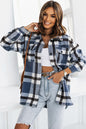 Plaid Dropped Shoulder Pocket Shacket Trendsi