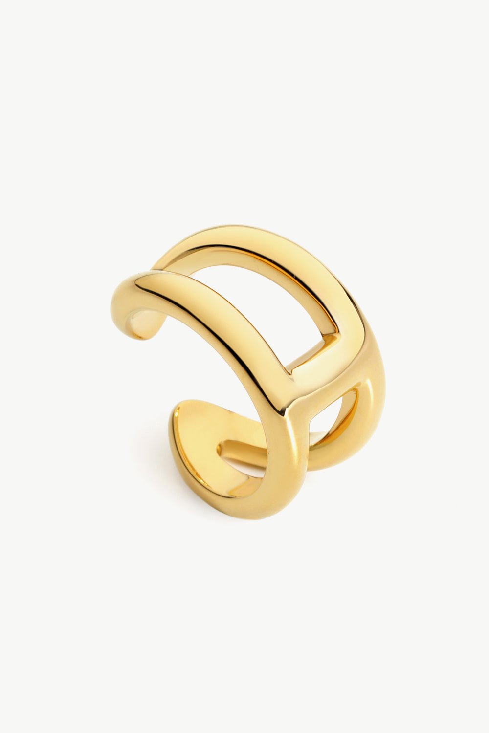 18K Gold Plated Double-Layered Open Ring - DunbiBeauty, LLC