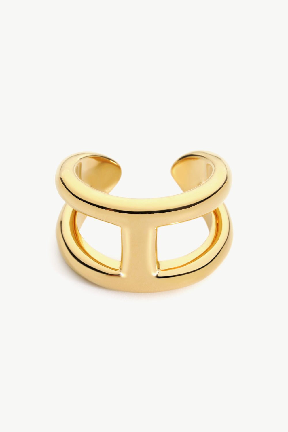 18K Gold Plated Double-Layered Open Ring - DunbiBeauty, LLC