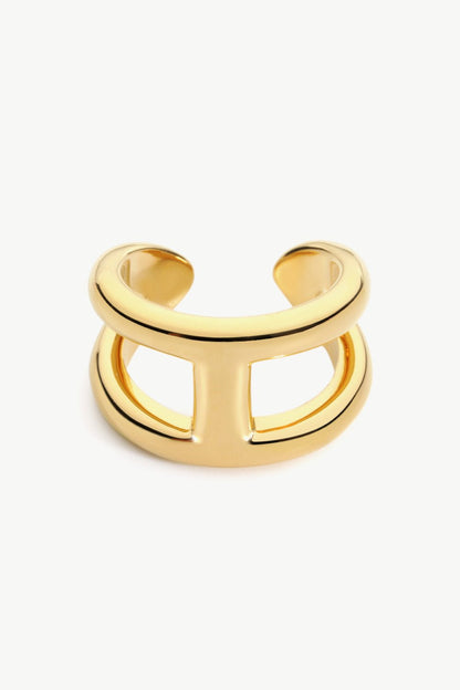 18K Gold Plated Double-Layered Open Ring - DunbiBeauty, LLC