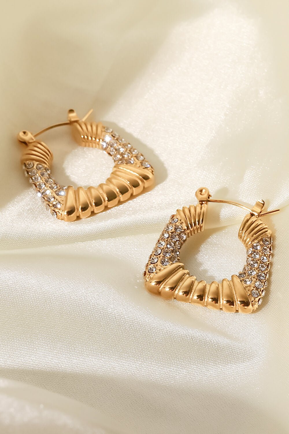 18K Gold Plated Inlaid Cubic Zirconia Earrings - DunbiBeauty, LLC