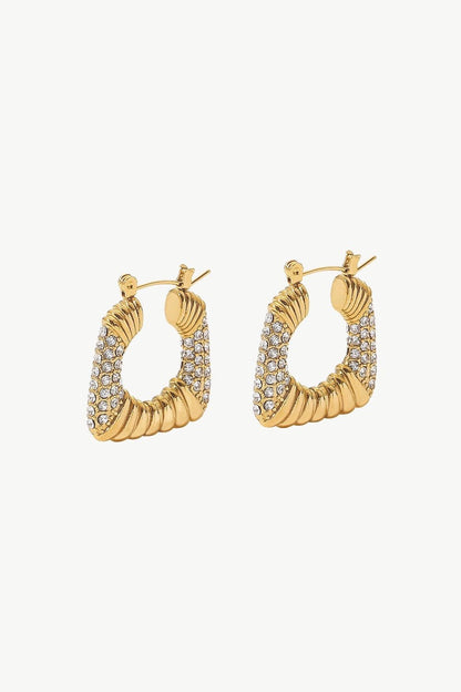 18K Gold Plated Inlaid Cubic Zirconia Earrings - DunbiBeauty, LLC