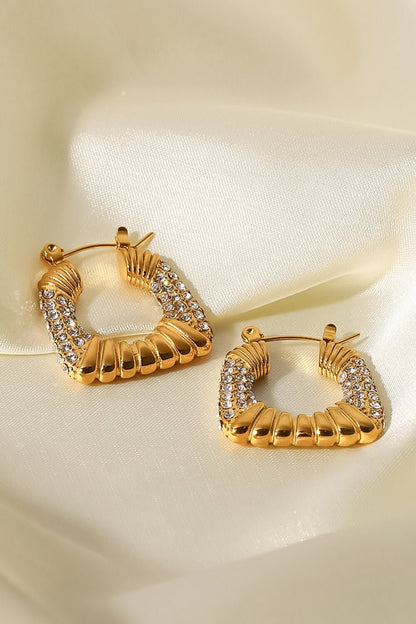 18K Gold Plated Inlaid Cubic Zirconia Earrings - DunbiBeauty, LLC