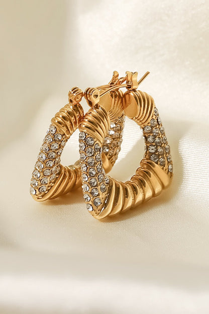 18K Gold Plated Inlaid Cubic Zirconia Earrings - DunbiBeauty, LLC