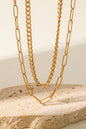 18K Gold Plated Layered Chain Necklace - DunbiBeauty, LLC