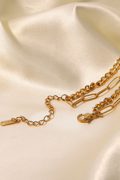 18K Gold Plated Layered Chain Necklace - DunbiBeauty, LLC