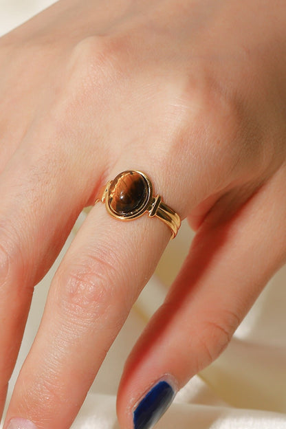 18K Gold Plated Open Ring - DunbiBeauty, LLC