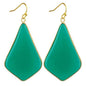 18K Gold Plated Rhombus Shape Natural Stone Dangle Earrings - DunbiBeauty, LLC