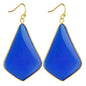 18K Gold Plated Rhombus Shape Natural Stone Dangle Earrings - DunbiBeauty, LLC