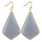 18K Gold Plated Rhombus Shape Natural Stone Dangle Earrings - DunbiBeauty, LLC