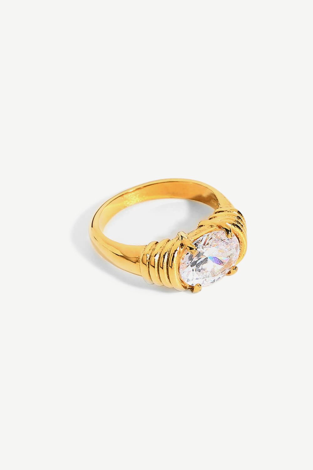 18K Gold Plated Zircon Ring - DunbiBeauty, LLC