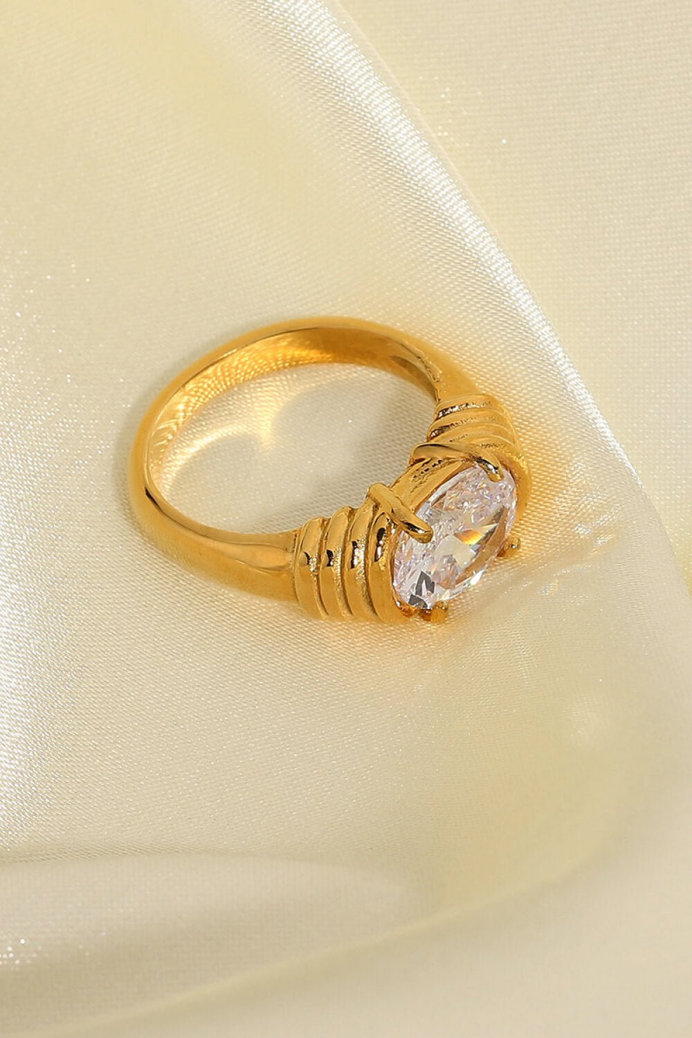 18K Gold Plated Zircon Ring - DunbiBeauty, LLC