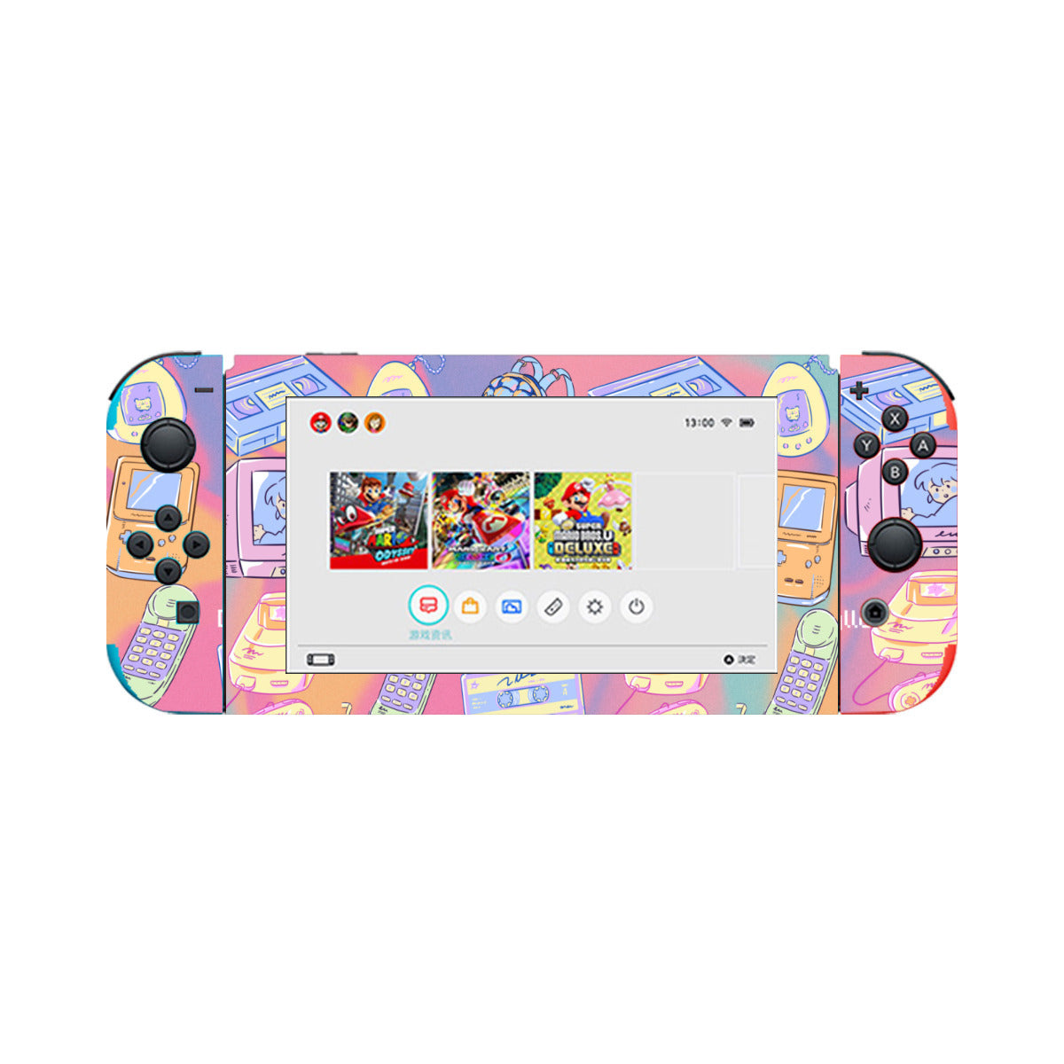 Nintendo Switch Game Console Stickers ｜PVC - Kawaii, Retro, Anime, 90's Themed, Sherbet Colors, Pastel (Designed by Dunbi)