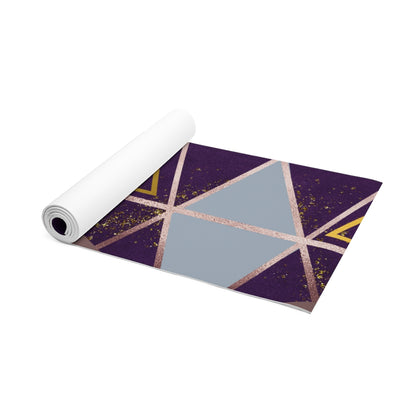 Purple and Rose Gold Geometric Foam Yoga Mat Printify