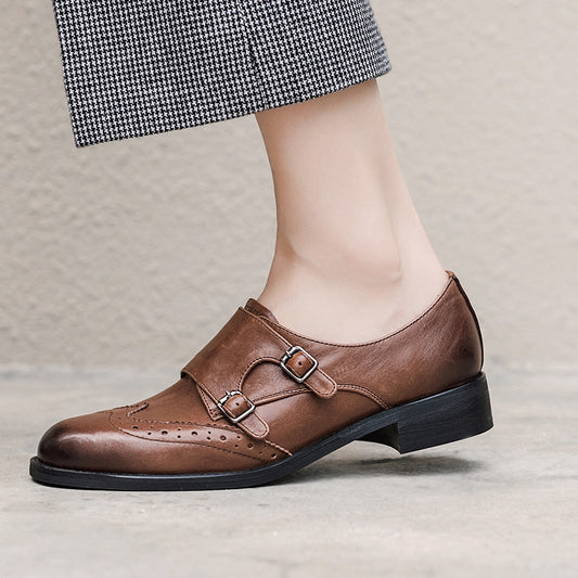 Women's Classic Retro British Style Brogue Leather Shoes