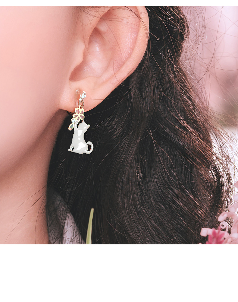 Women's  Cute Cherry & Cat Earrings Kiwidrop