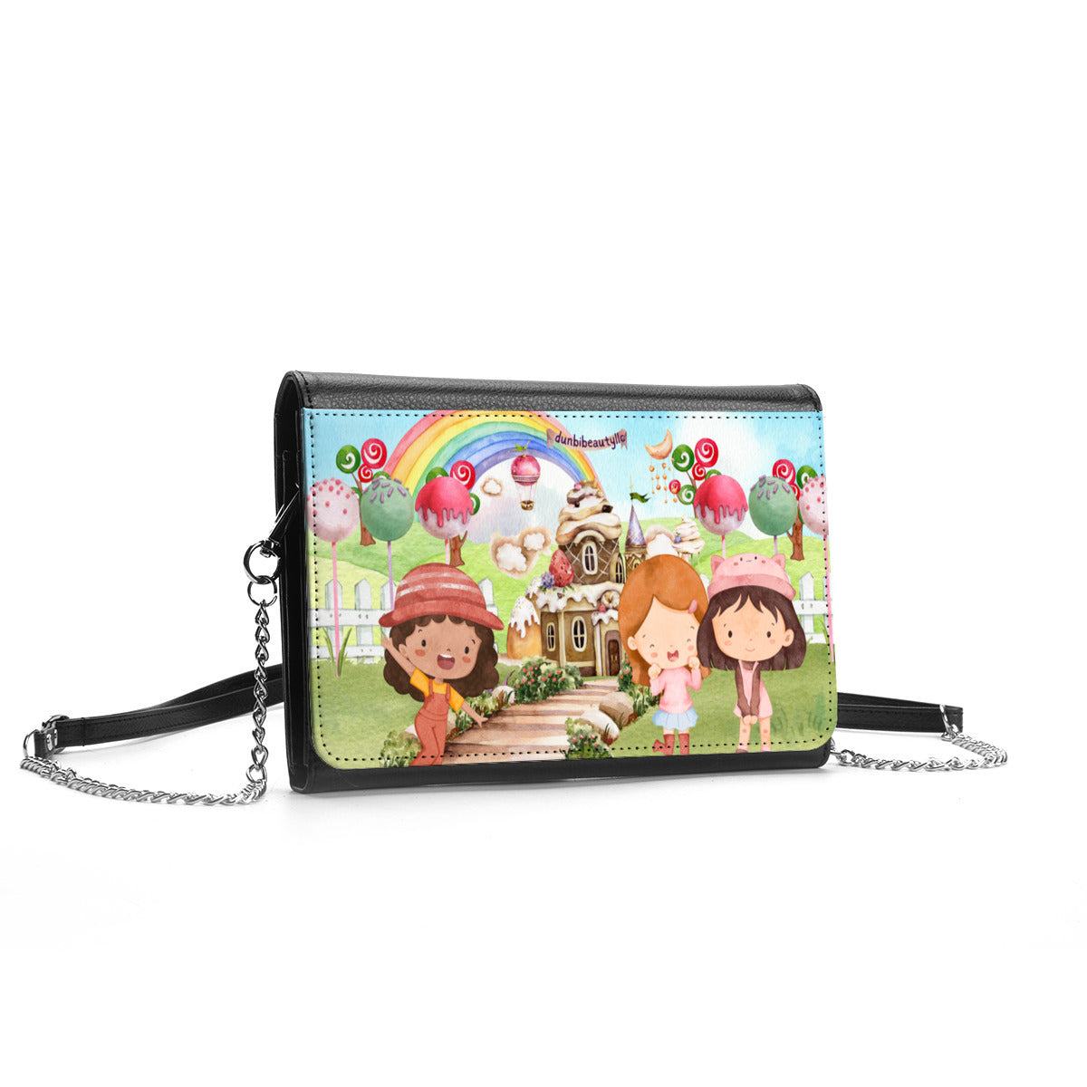 Women's Multifunctional Satchel｜ PU - Watercolor, Candy, Pastel, Lollypops, Chocolate, Treats, Dessert, Girls, Friends, Rainbow, Candy Shop, Hot Air Balloon, Cake Pops, Chocolate Clouds (Designed by Dunbi)