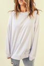 Oversized Solid Drop Shoulder Sweatshirt Kiwidrop