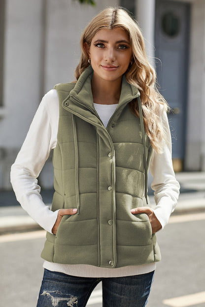 Quilted Mock Neck Vest Kiwidrop