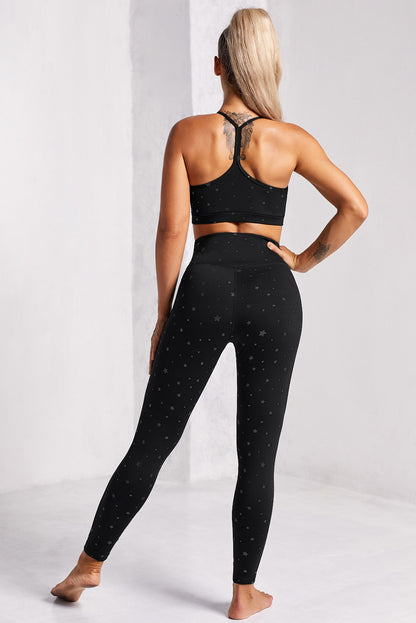 Star Print Sports Bra and Leggings Set Trendsi