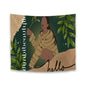 Tapestry(29×37inch) | Polyester -Black Woman with Flower, Green, Grace, Beauty (Designed by Dunbi)