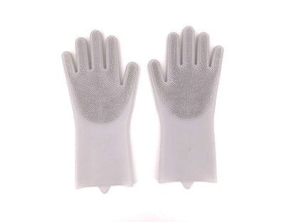 1Pair Silicone Cleaning Gloves Kitchen Silicone Dish Washing Glove for Household Scrubber Rubber Kitchen Clean Tool - DunbiBeauty, LLC