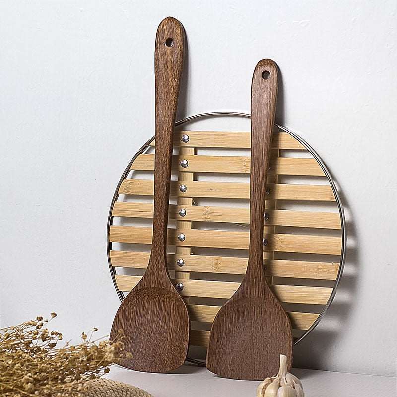 1PC Thailand Teak Natural Wood Spoon Tableware Spoon Frying Pan Scoop Cooking Utensils Fried Shovel Spatula Kitchen Cooking Tool - DunbiBeauty, LLC