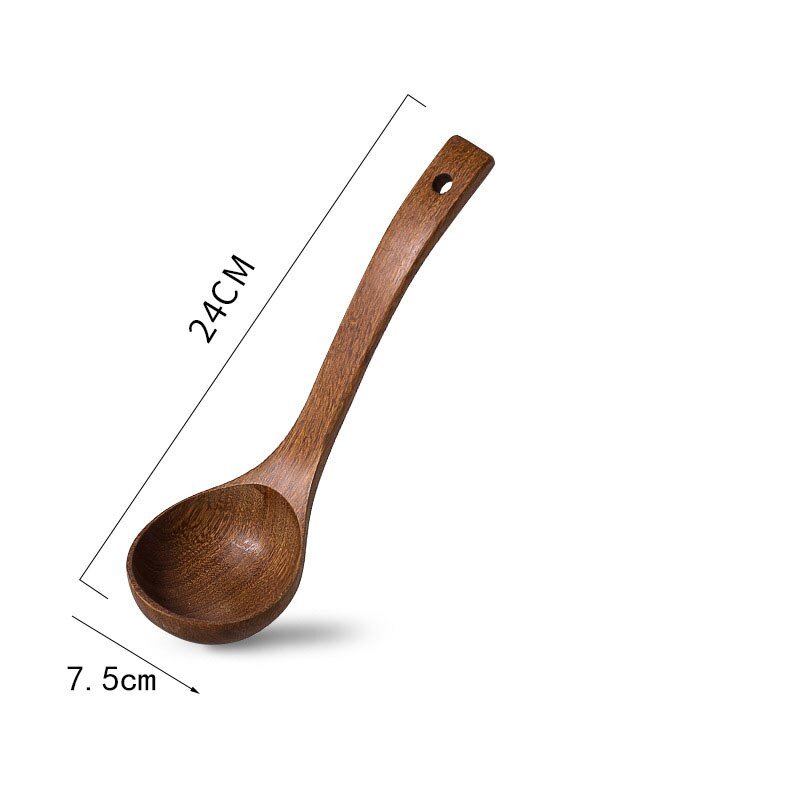 1PC Thailand Teak Natural Wood Spoon Tableware Spoon Frying Pan Scoop Cooking Utensils Fried Shovel Spatula Kitchen Cooking Tool - DunbiBeauty, LLC