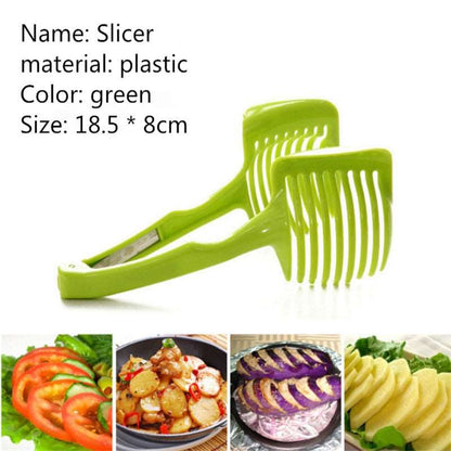 1Pc Tomato Potato Fruit Slicer Lemon Cutter Shreadders Fruit Cutting Holder Cooking Utensil Kitchen Accessories - DunbiBeauty, LLC